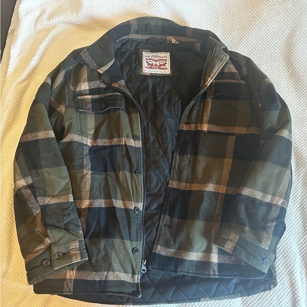 Levi's Black Quilted Plaid Jacket